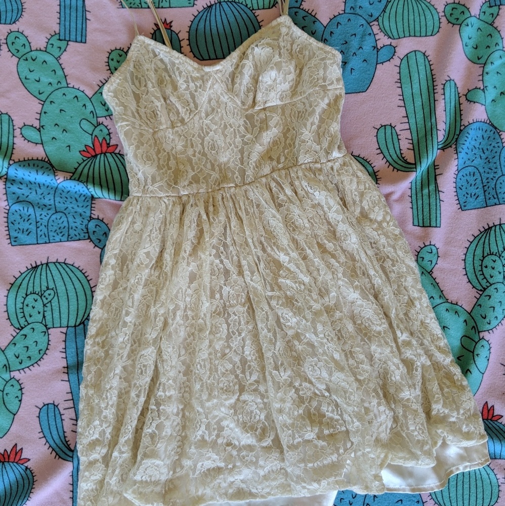 Cream colored lace dress